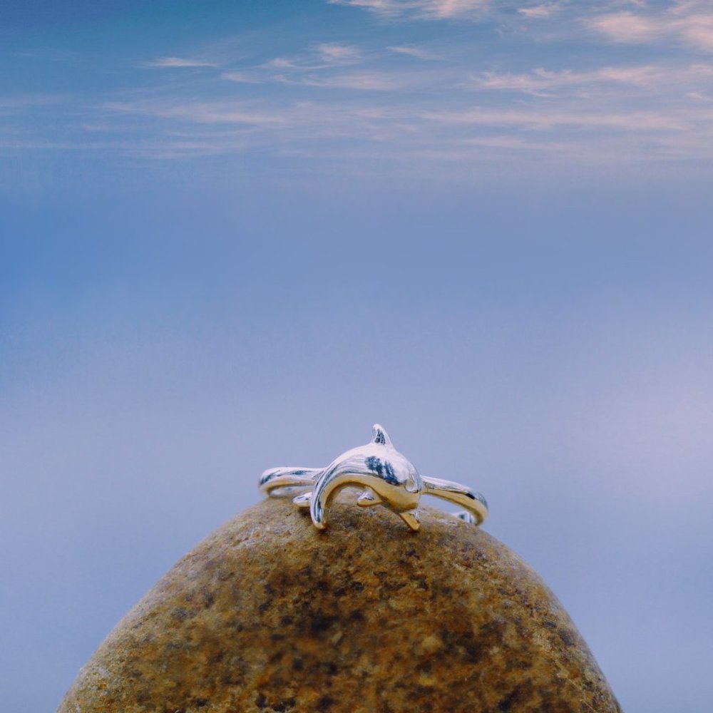 3/$25 🏷️ Sterling Silver Fish Animal Adorable Dolphin Ring for girls